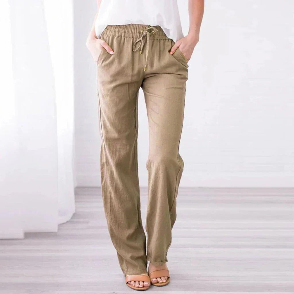 Pantalon Femme Coupe Décontractée Confort Tout Au Long De La Journée Tissu Doux Confortable