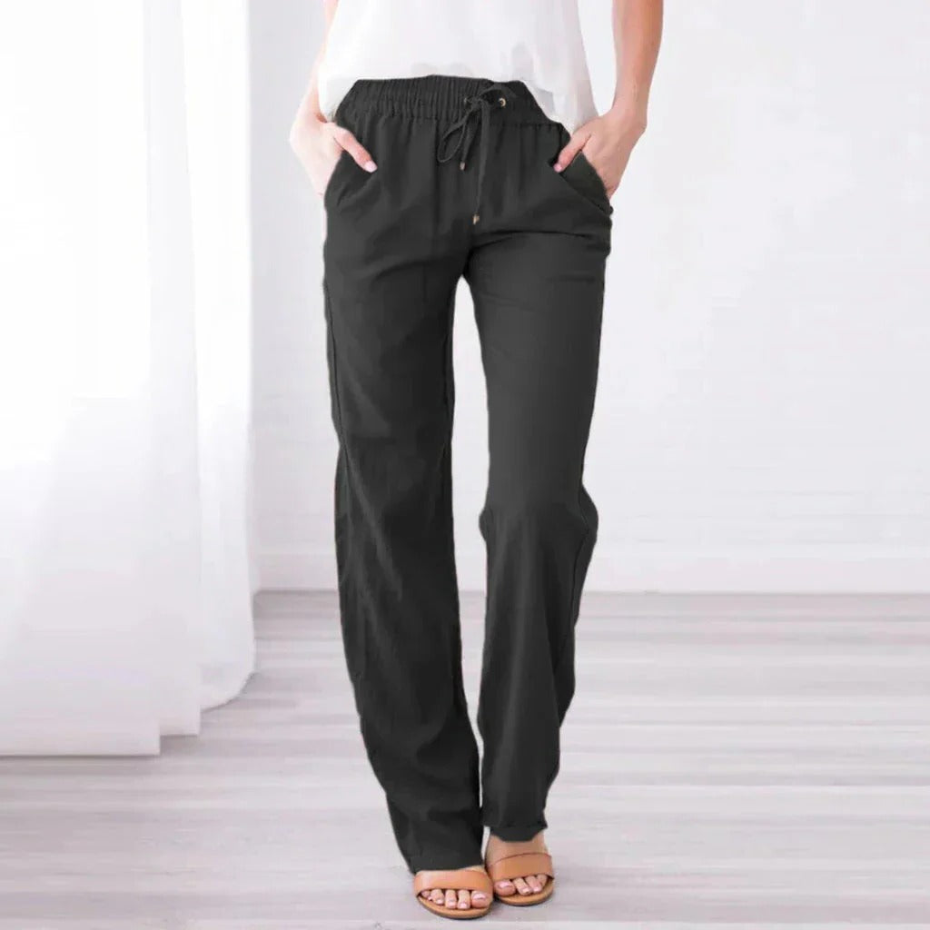 Pantalon Femme Coupe Décontractée Confort Tout Au Long De La Journée Tissu Doux Confortable