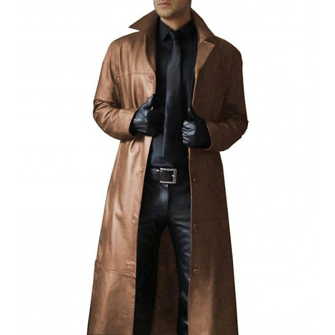Manteau Long Pour Homme Amawinc Trench Coat Automne Hiver Résistant Au Vent Et Élégant Pour Tenue Formelle