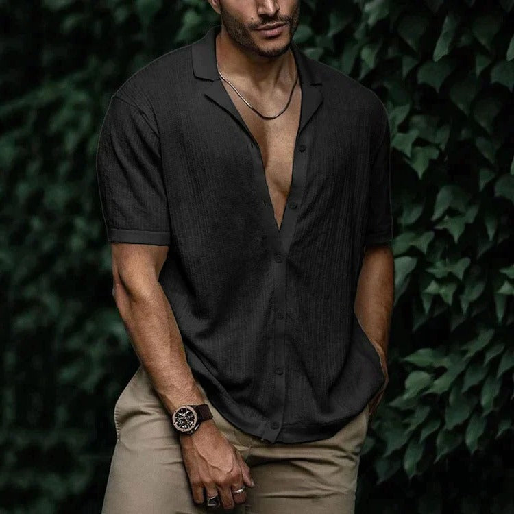 Amawinc Chemise Homme Été Légère À Manches Courtes Boutonnée Style Décontracté Classique