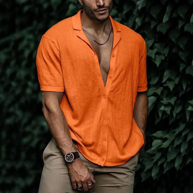 Amawinc Chemise Homme Été Légère À Manches Courtes Boutonnée Style Décontracté Classique