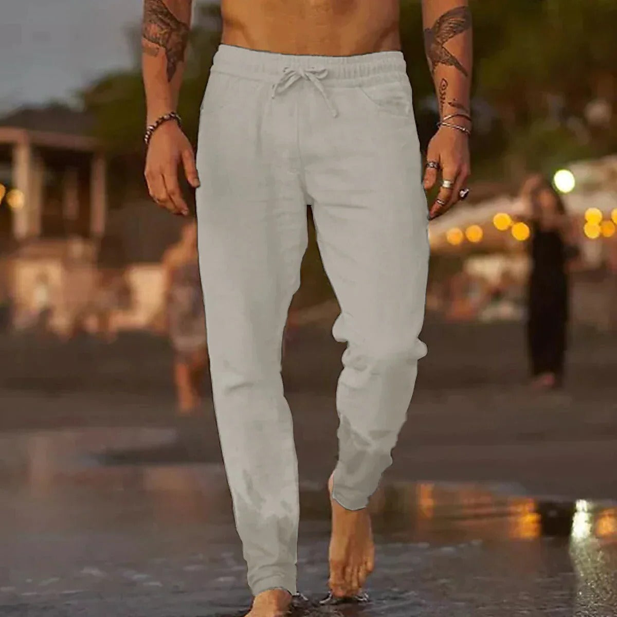 Pantalon Homme Amawinc Léger Respirant Décontracté Style Intemporel Pour Temps Chaud Et Confort