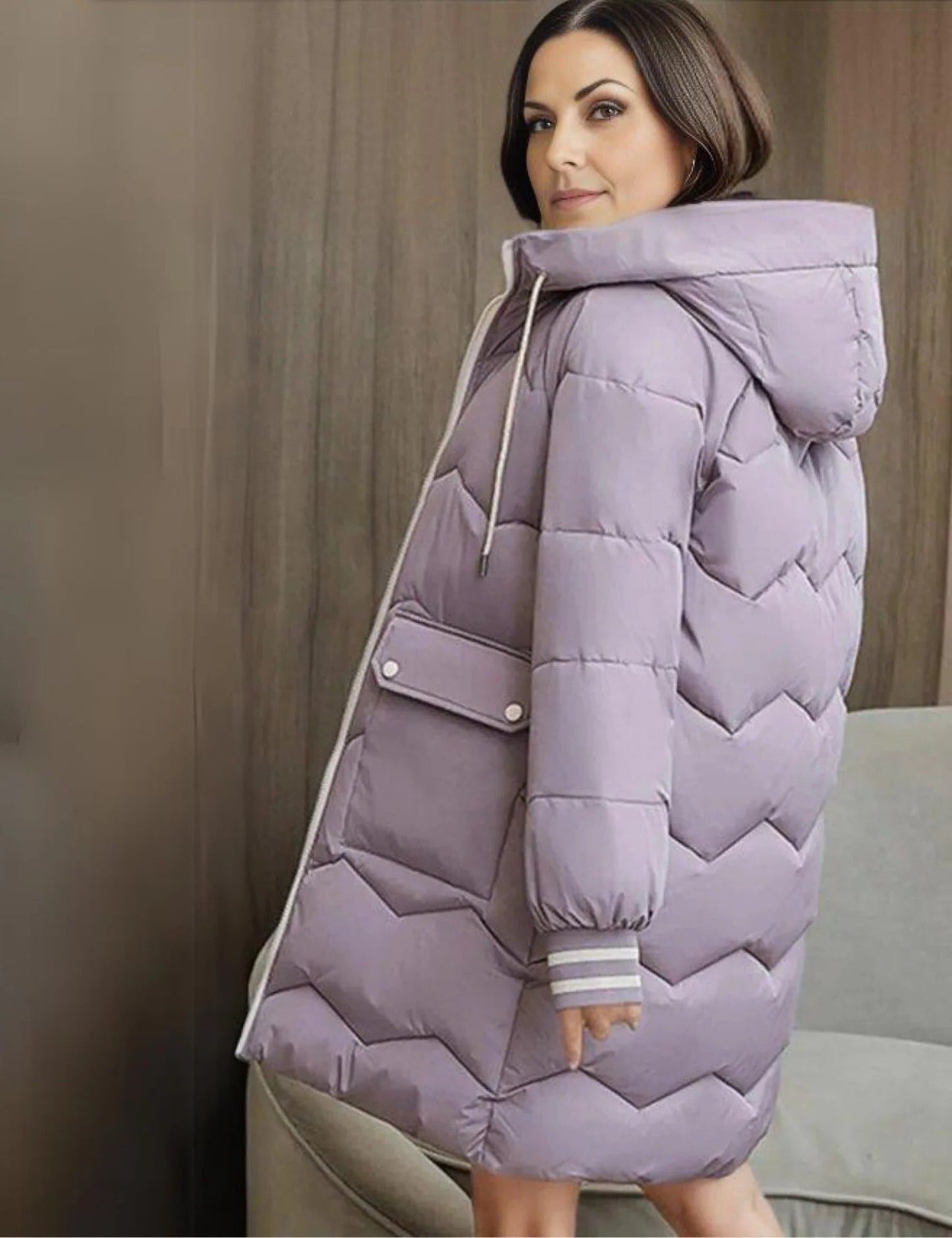 Doudoune Homme À Coupe Ajustée Isolante Avec Doublure Douce Et Capuche Pour Temps Froids