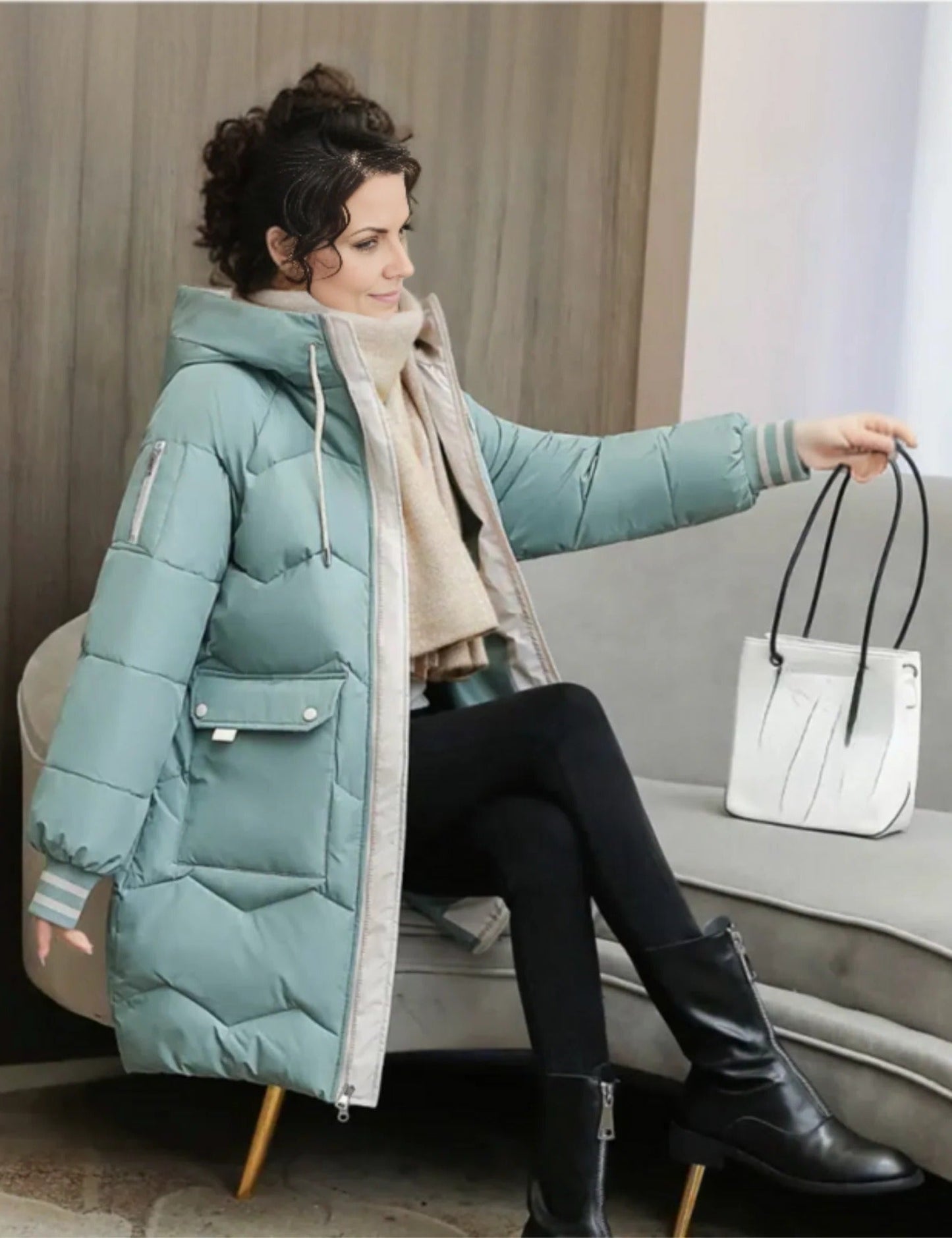 Doudoune Homme À Coupe Ajustée Isolante Avec Doublure Douce Et Capuche Pour Temps Froids
