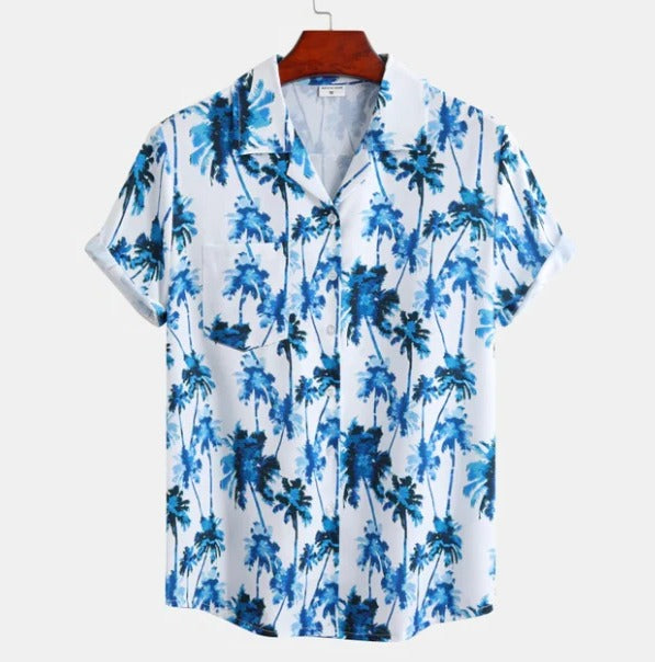Chemise Hawaïenne Pour Homme À Manches Courtes Amawinc Palmier Imprimé Décontractée Été Confortable Vacances