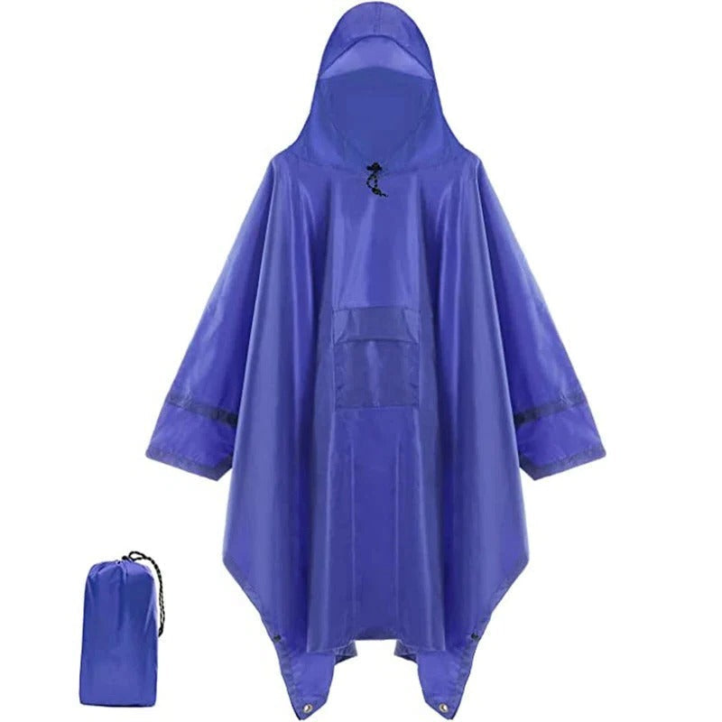 Imperméable Poncho à Capuche Étanche pour Activités Extérieures Pliable avec Poche Frontale