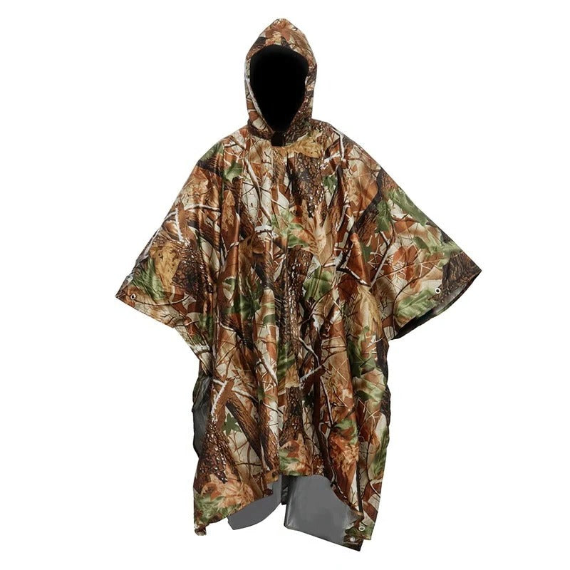 Imperméable Poncho à Capuche Étanche pour Activités Extérieures Pliable avec Poche Frontale