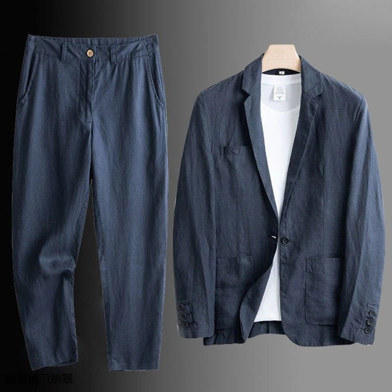 Ensemble Blazer Léger Homme Amawinc Deux Pièces Avec Coupe Décontractée Pour Temps Chaud Bureau et Loisirs