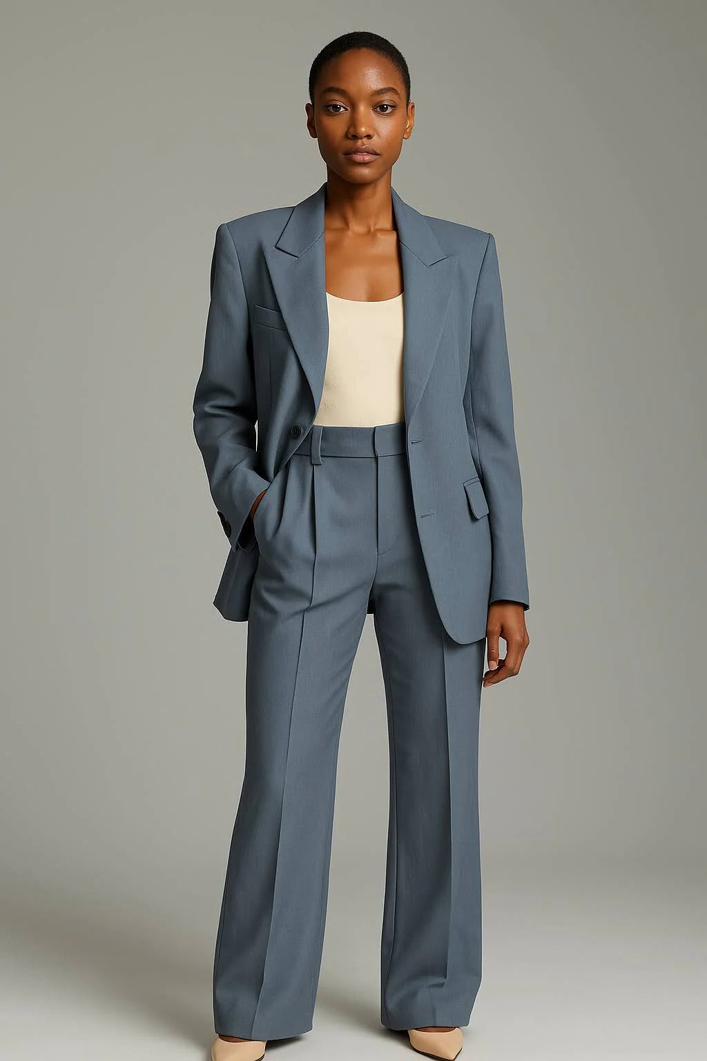 Ensemble Deux Pièces Veste Et Pantalon Professionnel Élégant Léger Et Respirant Pour Le Bureau