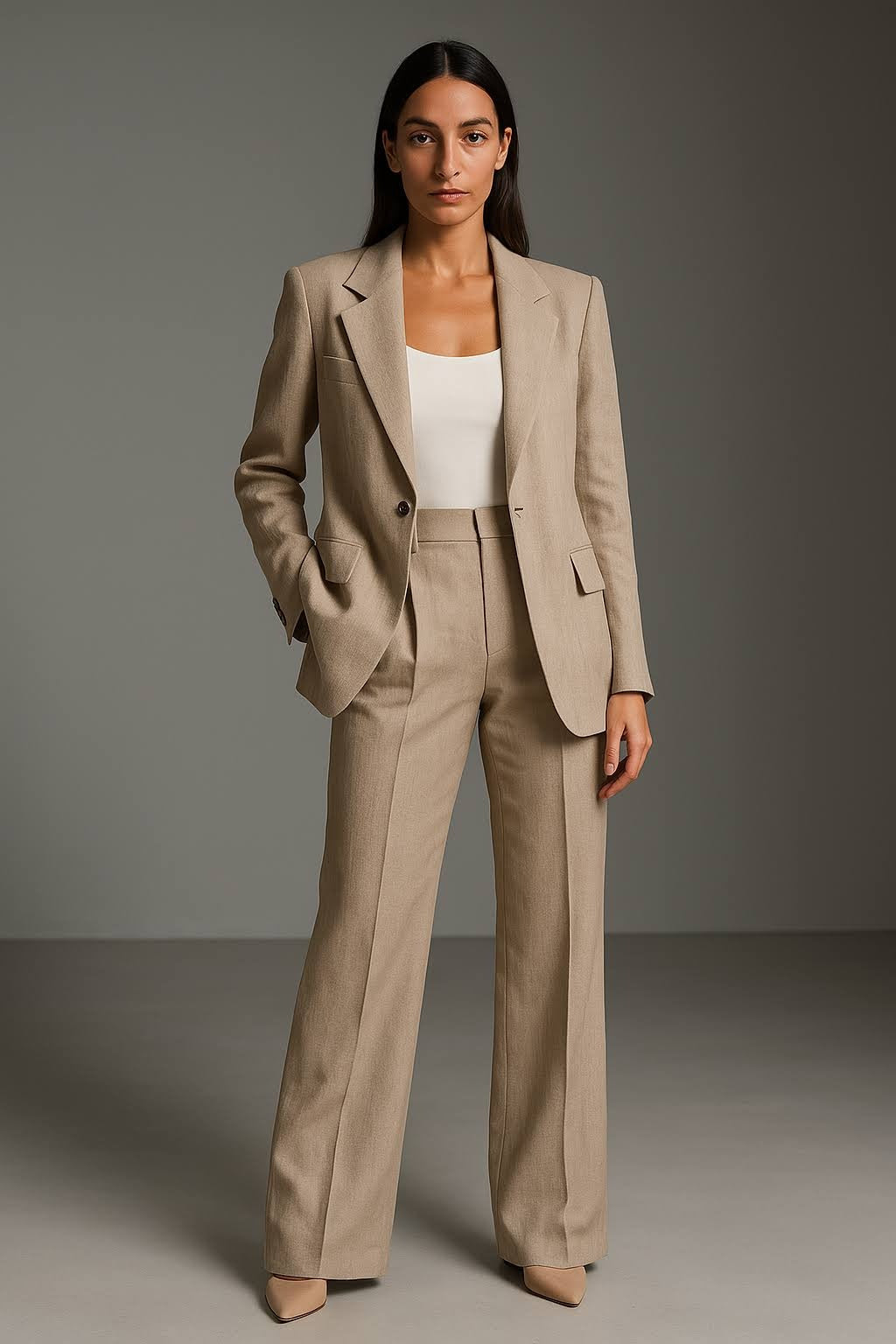 Ensemble Deux Pièces Veste Et Pantalon Professionnel Élégant Léger Et Respirant Pour Le Bureau