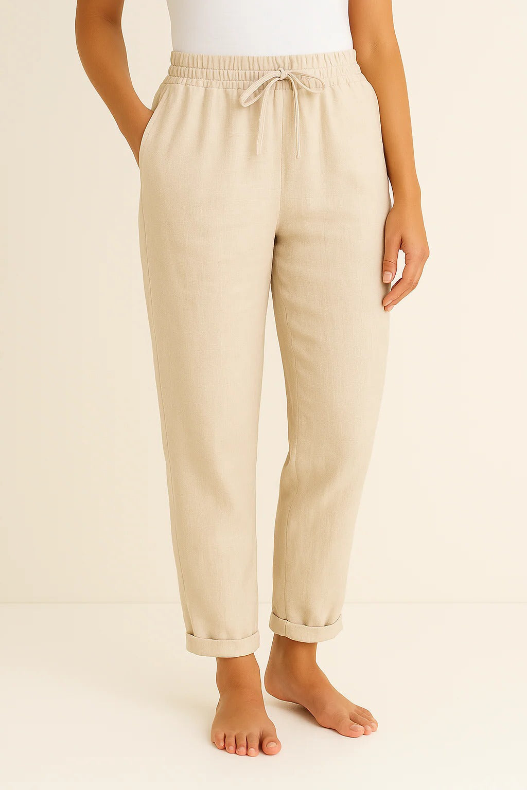 Pantalon Femme Coupe Regular Polyvalent Léger Et Respirant Pour Bureau Et Week End Facile À Porter