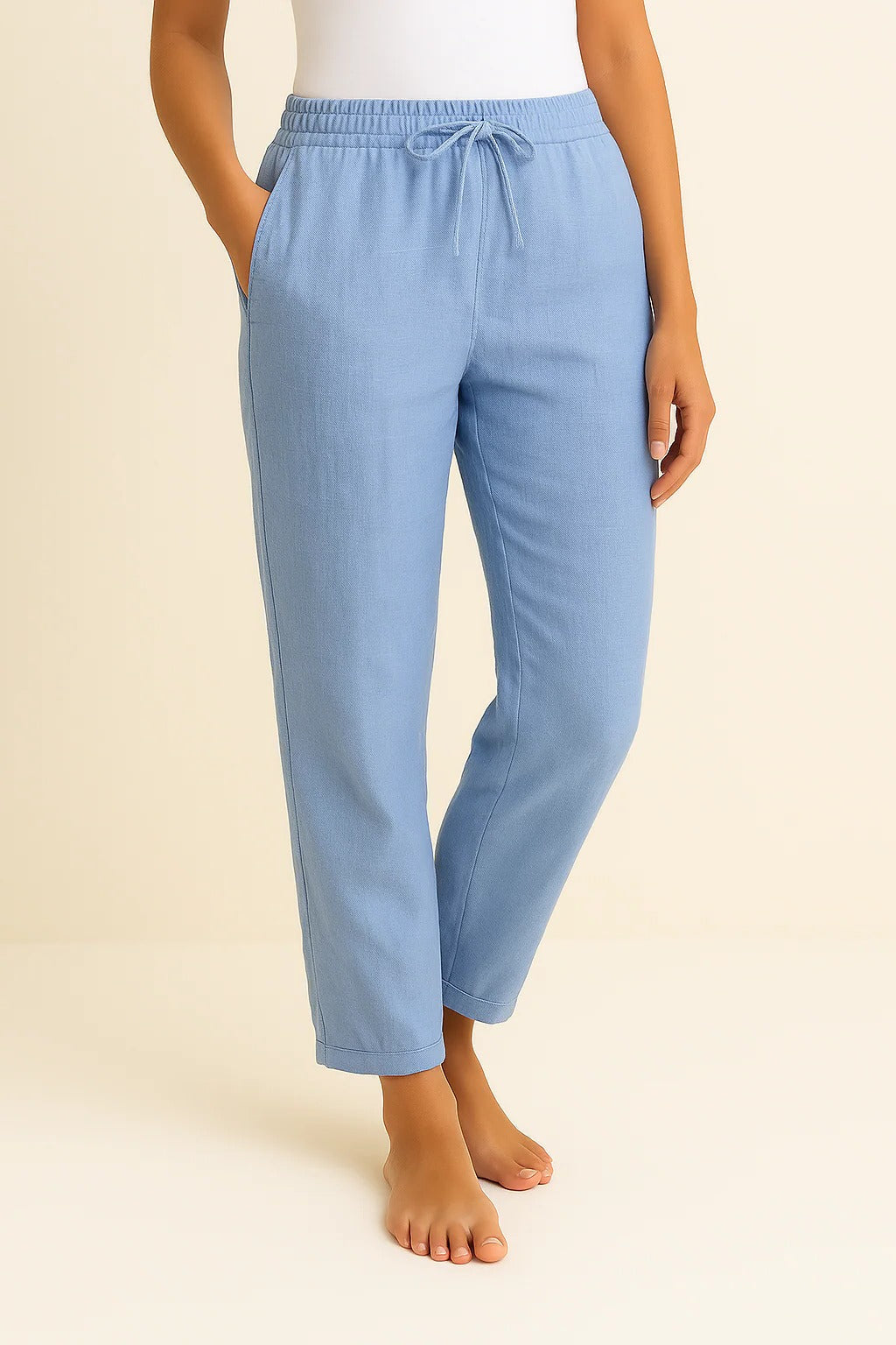 Pantalon Femme Coupe Regular Polyvalent Léger Et Respirant Pour Bureau Et Week End Facile À Porter
