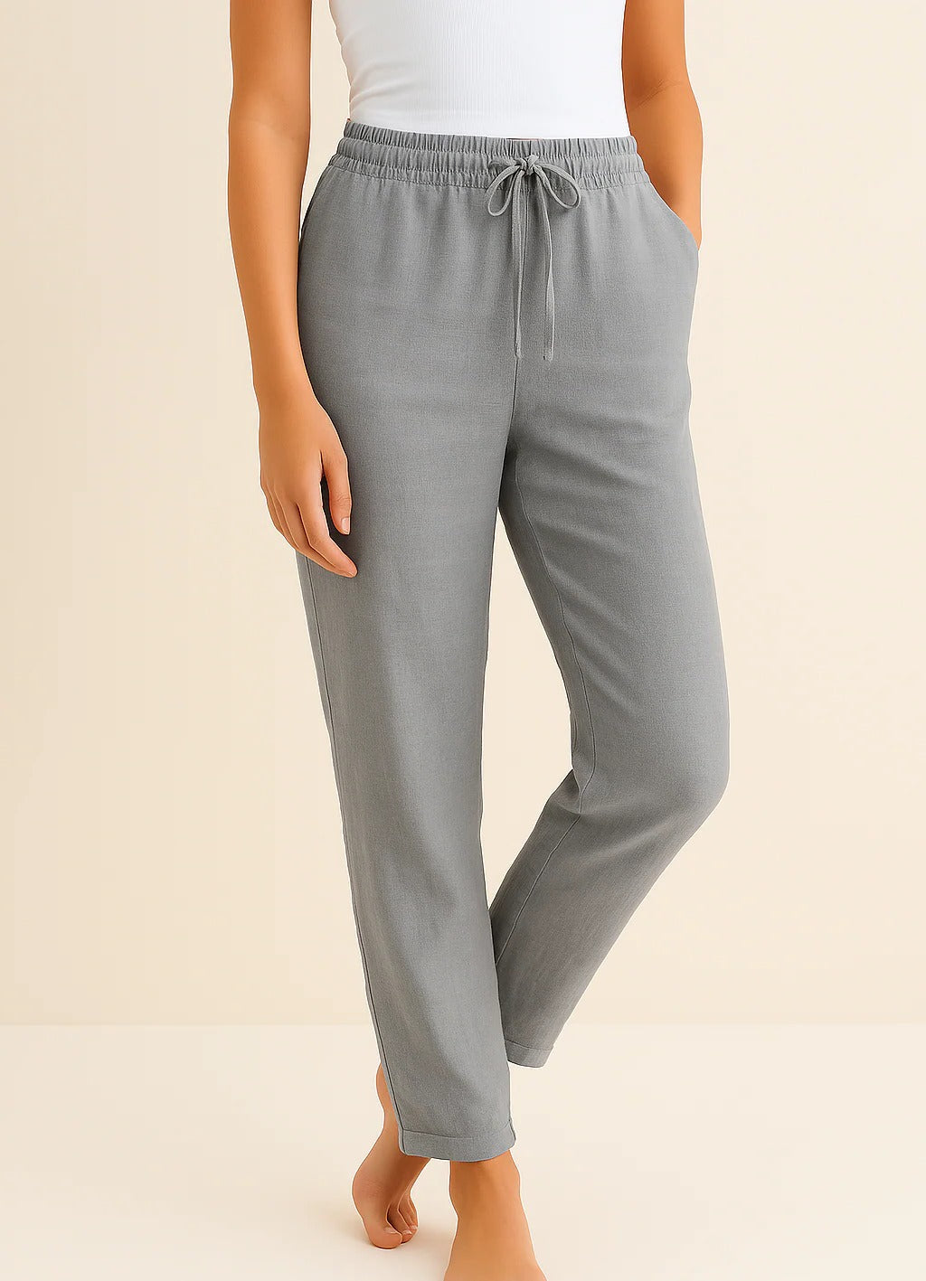 Pantalon Femme Coupe Regular Polyvalent Léger Et Respirant Pour Bureau Et Week End Facile À Porter