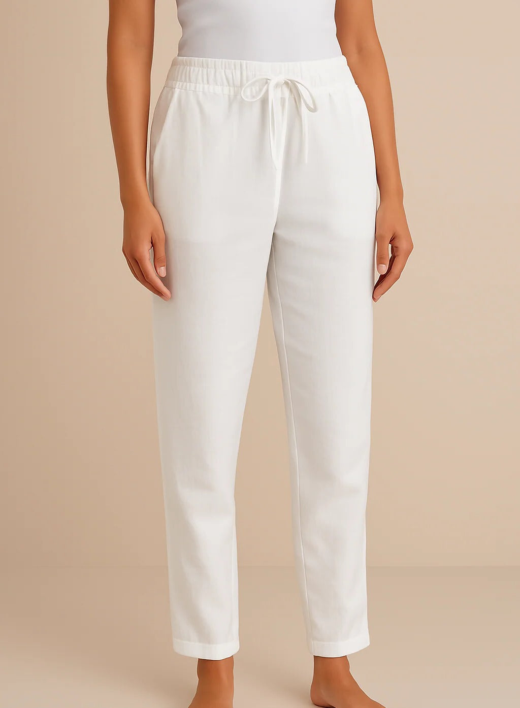 Pantalon Femme Coupe Regular Polyvalent Léger Et Respirant Pour Bureau Et Week End Facile À Porter