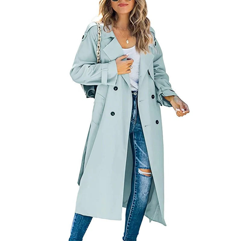 Manteau Trench Long Pour Femmes Pour Printemps Automne Avec Silhouette Élégante Et Protection