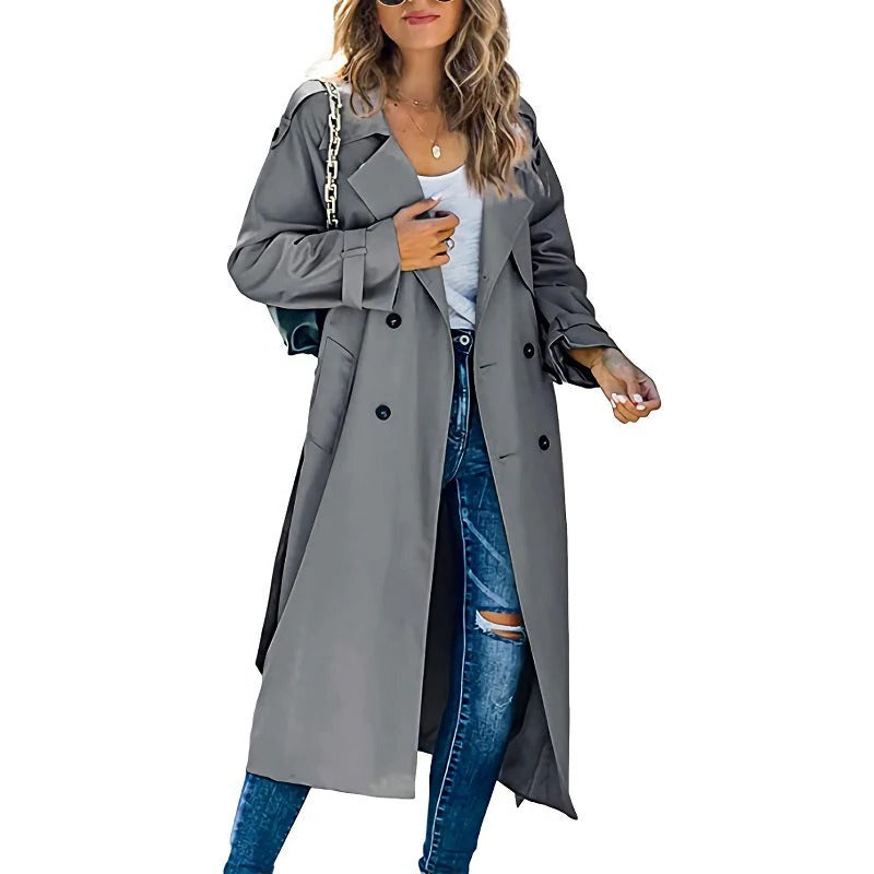 Manteau Trench Long Pour Femmes Pour Printemps Automne Avec Silhouette Élégante Et Protection