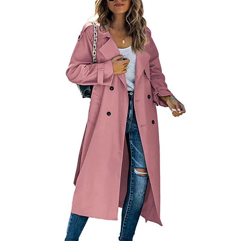 Manteau Trench Long Pour Femmes Pour Printemps Automne Avec Silhouette Élégante Et Protection