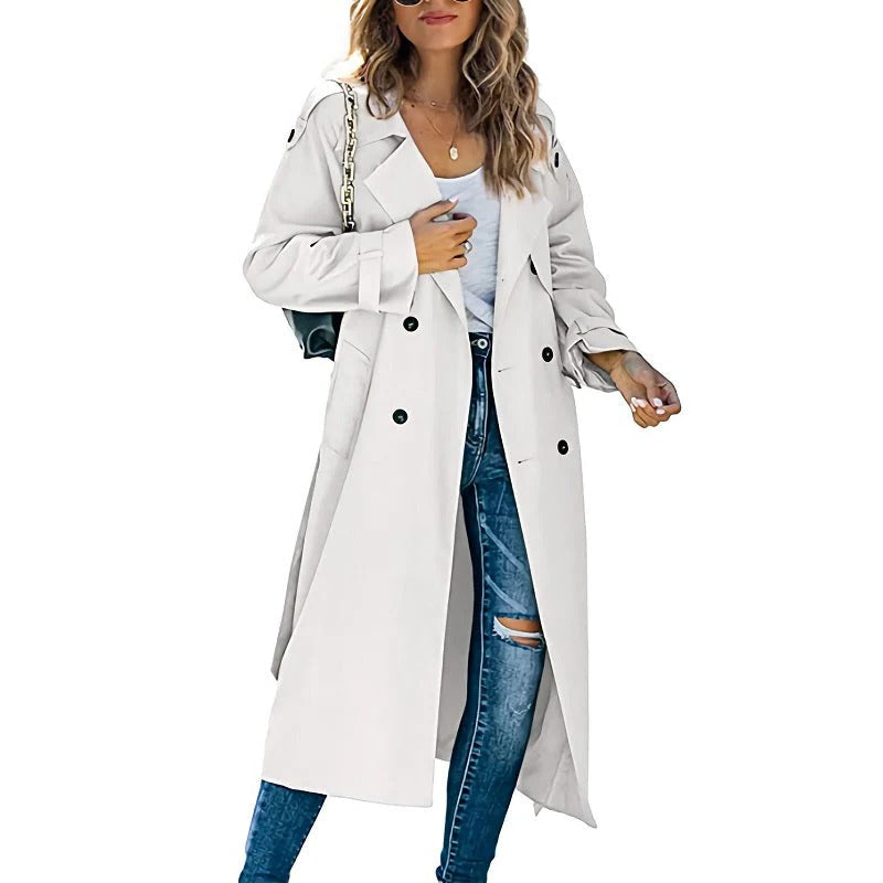 Manteau Trench Long Pour Femmes Pour Printemps Automne Avec Silhouette Élégante Et Protection