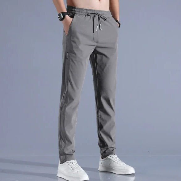 Pantalon Homme Stretch Léger À Séchage Rapide Pour Été Avec Cordon Ajustable Et Coupe Ajustée