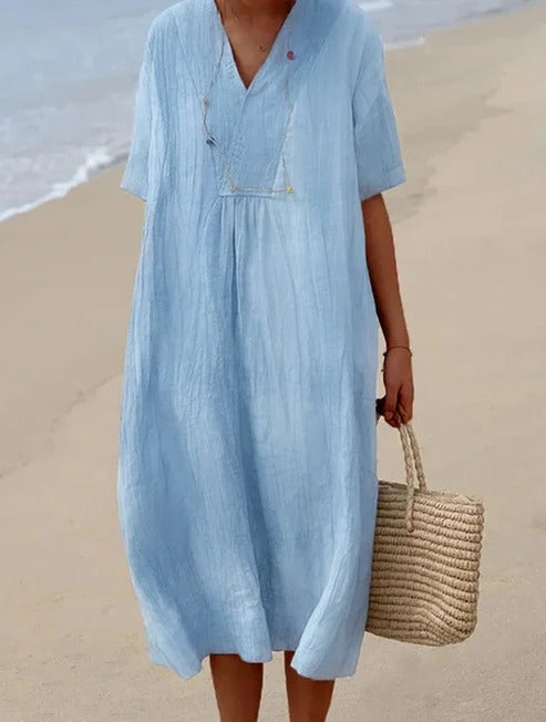 Robe Été Jasmine Midi Respirante et Confortable Pour Journées Chaudes et Sorties Décontractées
