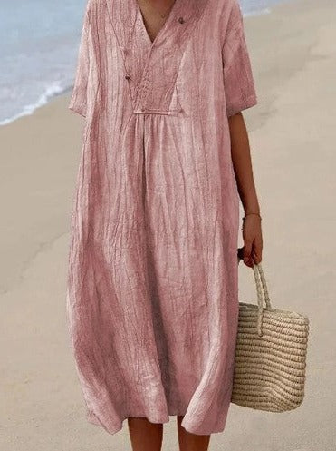 Robe Été Jasmine Midi Respirante et Confortable Pour Journées Chaudes et Sorties Décontractées
