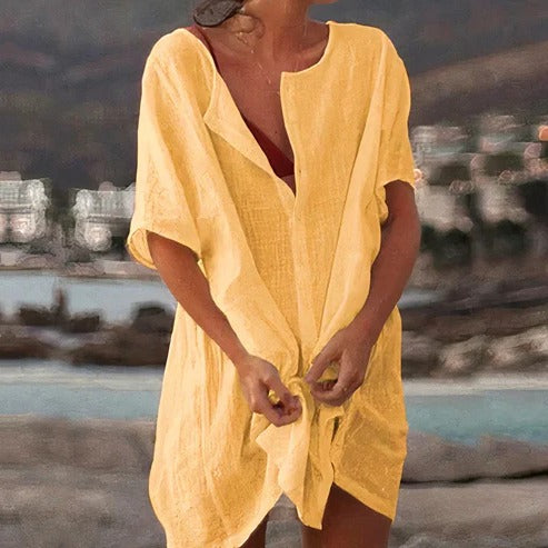 Robe De Plage Mi Longue Pour Femme Amawinc Chic Et Léger Comme Vêtement De Plage Respirant Pour Vacances Et Plage