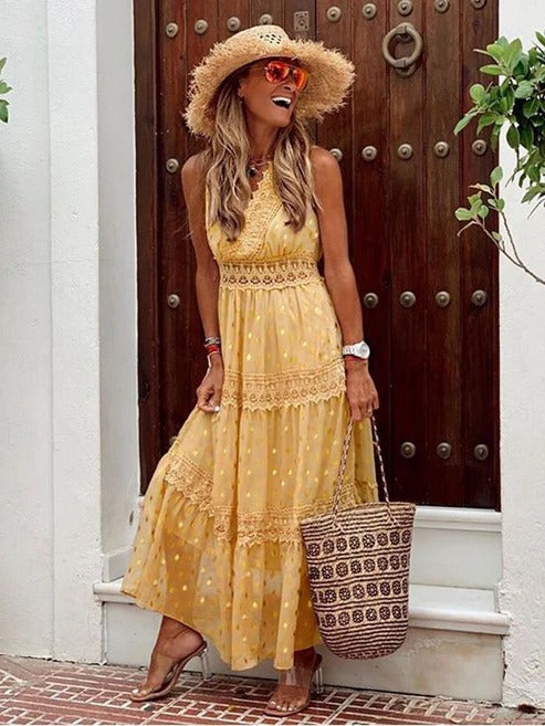 Robe Maxi Bohème Pour Femme Amawinc Confort Léger Été Plage Festival Vacances Chic