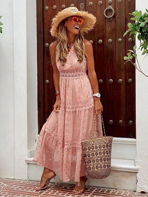 Robe Maxi Bohème Pour Femme Amawinc Confort Léger Été Plage Festival Vacances Chic