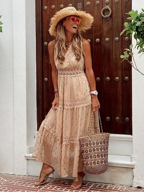 Robe Maxi Bohème Pour Femme Amawinc Confort Léger Été Plage Festival Vacances Chic