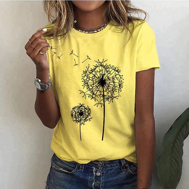 T Shirt Femme Été À Encolure Ronde Léger Confortable Polyvalent Pour Bureau Et Sorties