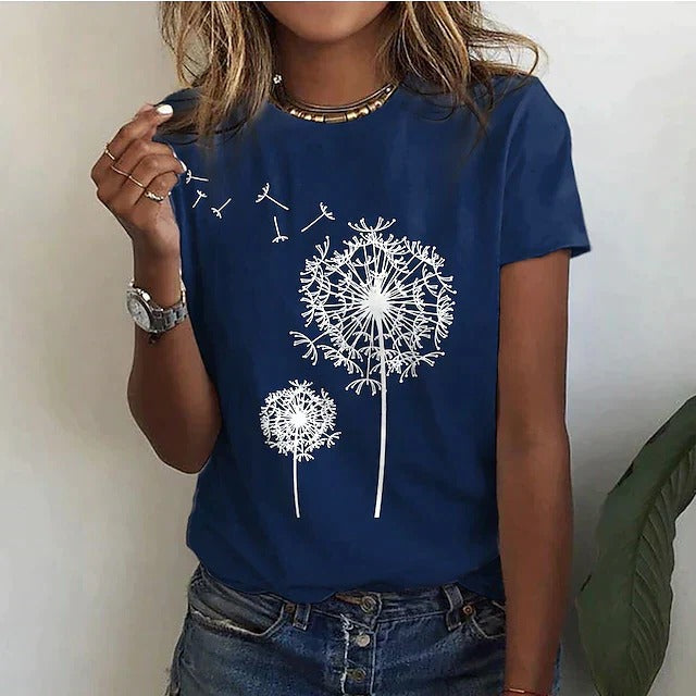 T Shirt Femme Été À Encolure Ronde Léger Confortable Polyvalent Pour Bureau Et Sorties
