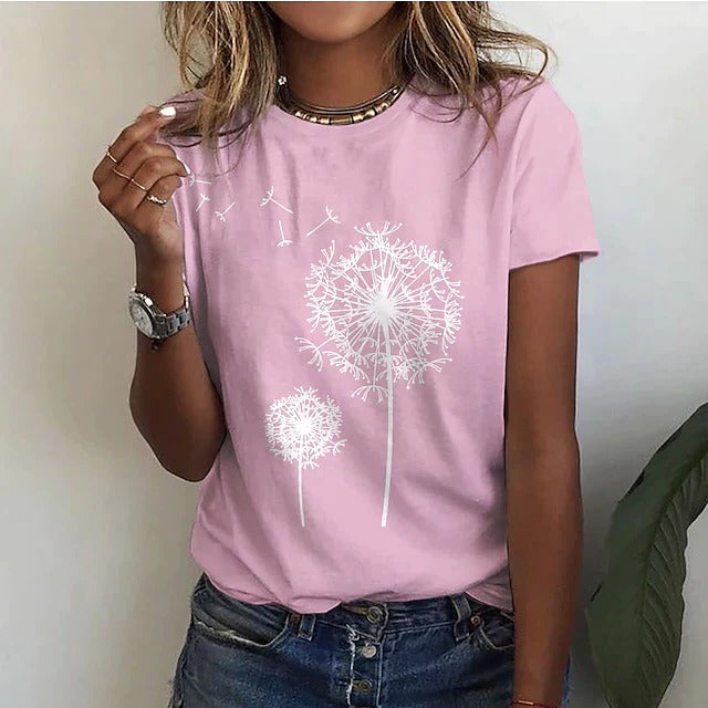 T Shirt Femme Été À Encolure Ronde Léger Confortable Polyvalent Pour Bureau Et Sorties