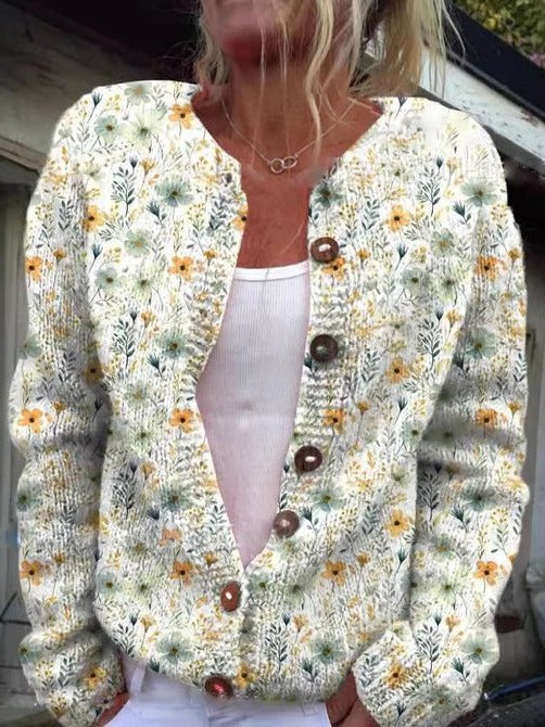Cardigan Femme À Motif Floral Amawinc Confort Quotidien Et Style Raffiné Pour Tous Les Jours