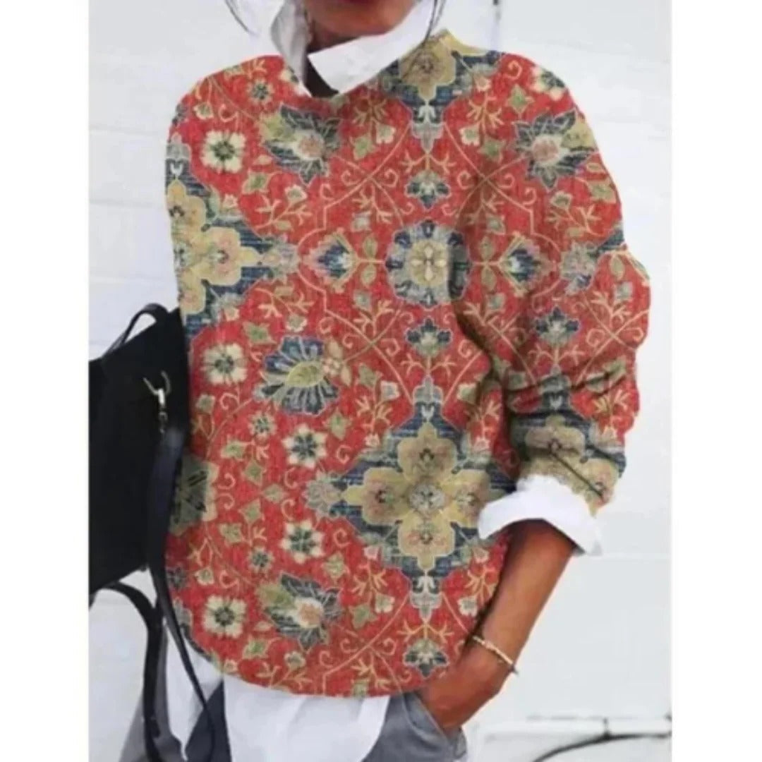 Pull Femme Floral Confortable À Motifs Fleuris Pour Tous Les Jours Et Loisirs Chic Décontracté
