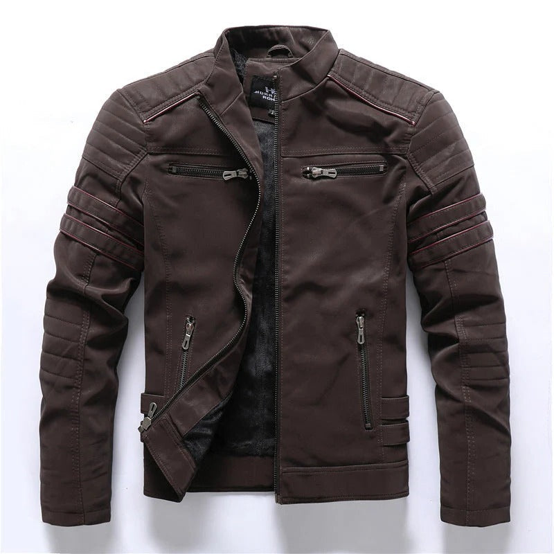 Veste Biker Homme Amawinc Avec Épaules Matelassées Et Poches Zippées Pour Usage Quotidien