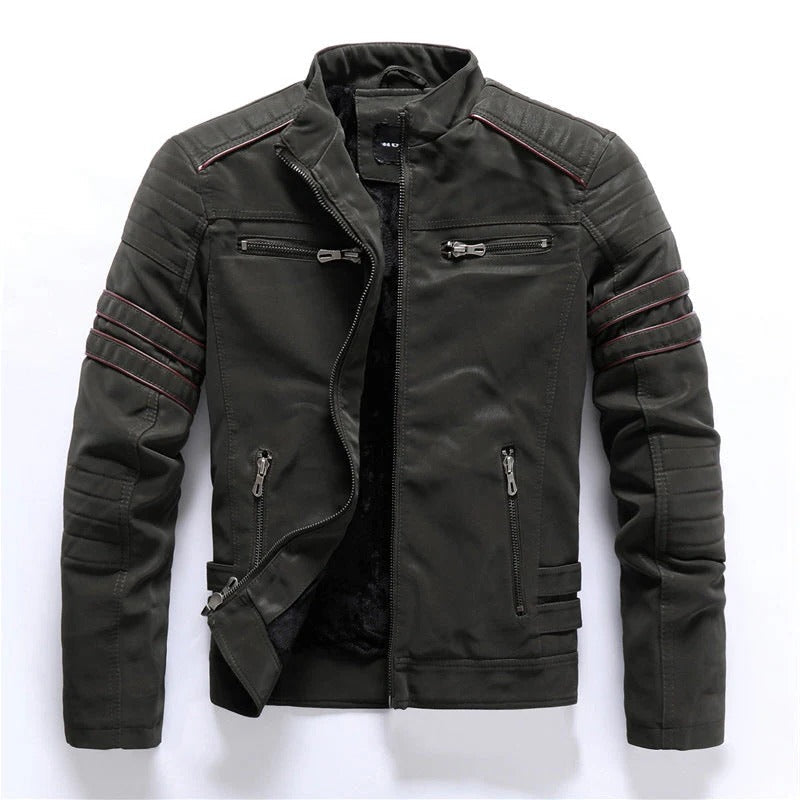 Veste Biker Homme Amawinc Avec Épaules Matelassées Et Poches Zippées Pour Usage Quotidien