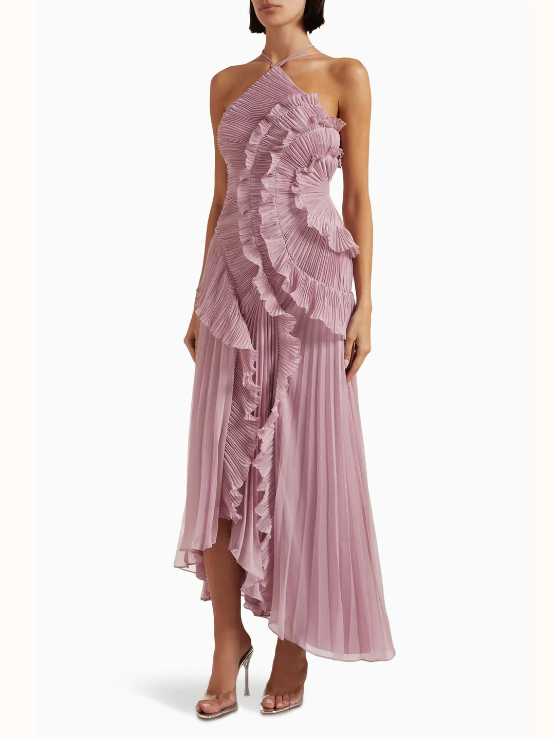 Amawinc Robe Maxi Plissée À Une Épaule Pour Femme Soirée Élégante Et Événement Spécial