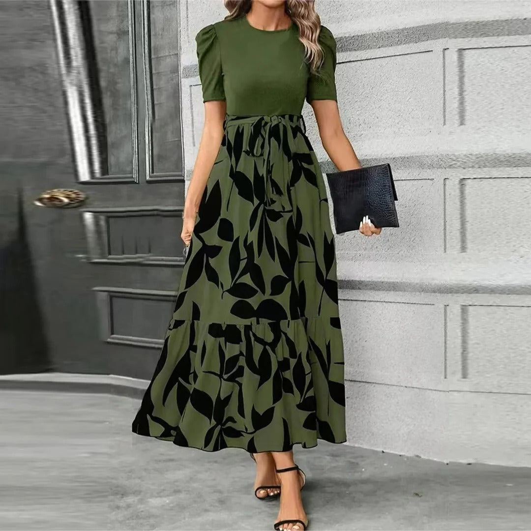 Robe Maxi Femme À Motifs Floraux Taille Haute Avec Nœud Avant Liant Pour Étés Et Événements Semi Formels