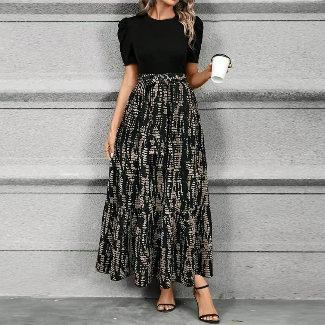 Robe Maxi Femme À Motifs Floraux Taille Haute Avec Nœud Avant Liant Pour Étés Et Événements Semi Formels