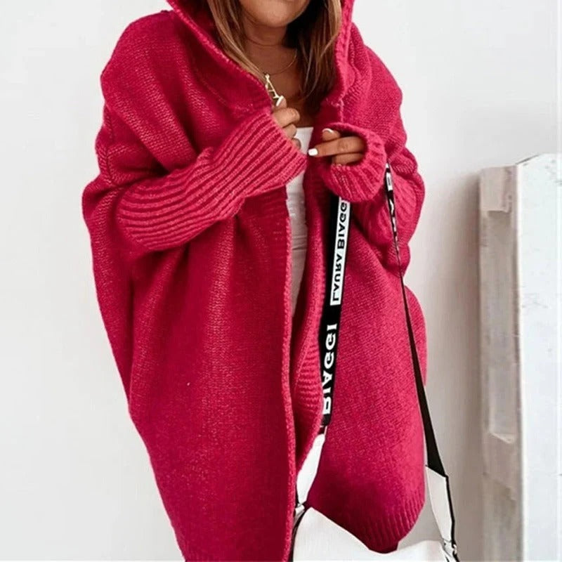 Cardigan En Maille À Capuche Oversize Amawinc Confort Décontracté Pour Automne Et Hiver