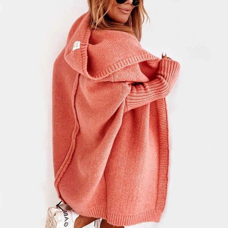 Cardigan En Maille À Capuche Oversize Amawinc Confort Décontracté Pour Automne Et Hiver
