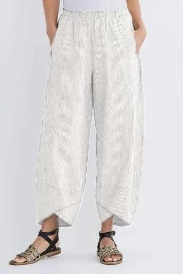 Pantalon Décontracté à Rayures Avec Poches Coupe Ample Confortable Pour Tous les Jours