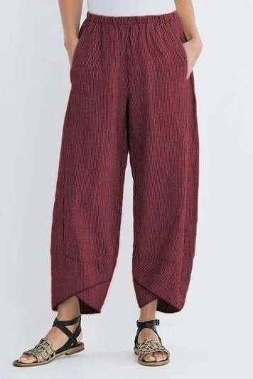 Pantalon Décontracté à Rayures Avec Poches Coupe Ample Confortable Pour Tous les Jours