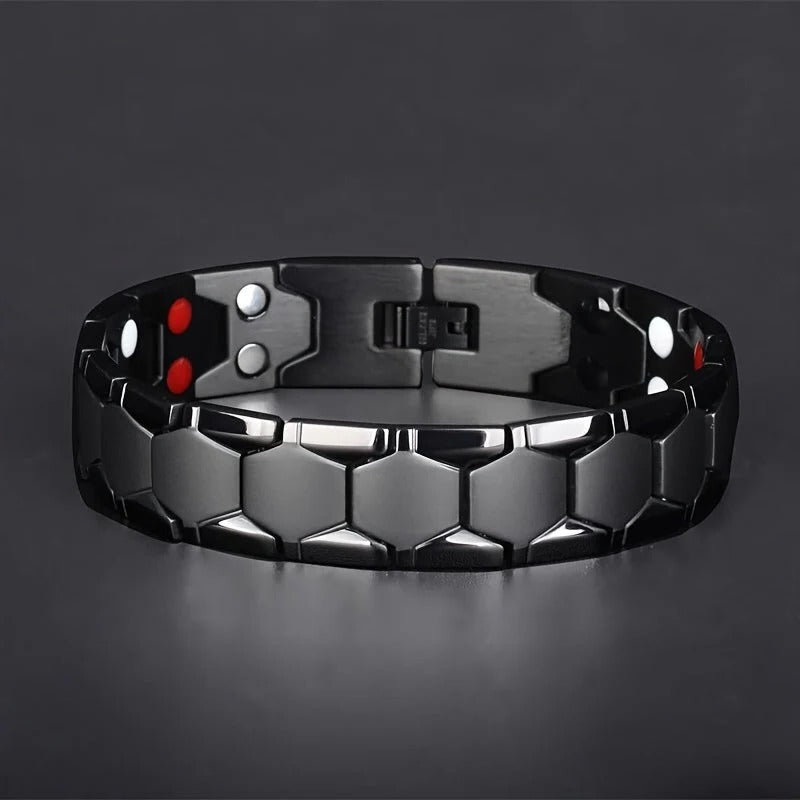 Bracelet Homme Géométrique À Maillons Hexagonaux Or Doré Avec Fermoir Réglable Pour Porter Au Quotidien