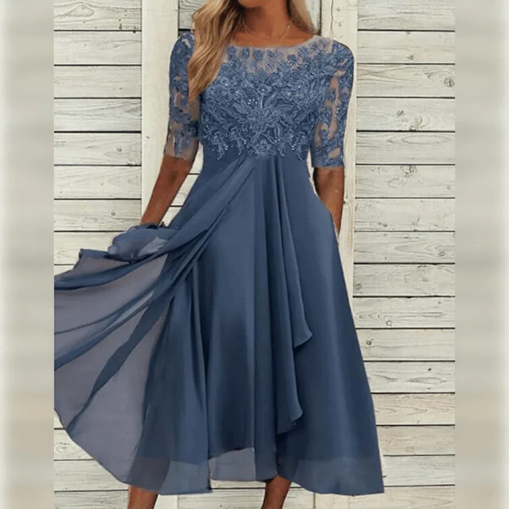Robe Élégante Pour Femmes Amawinc Confortable Et Polyvalente Corsage En Dentelle Et Jupe Fluide Pour Occasions Spéciales