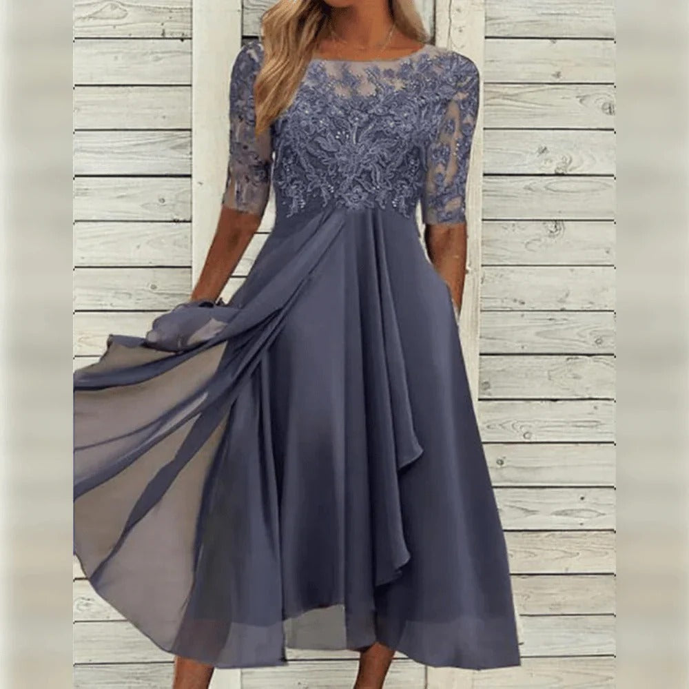 Robe Élégante Pour Femmes Amawinc Confortable Et Polyvalente Corsage En Dentelle Et Jupe Fluide Pour Occasions Spéciales