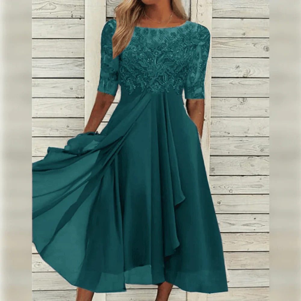 Robe Élégante Pour Femmes Amawinc Confortable Et Polyvalente Corsage En Dentelle Et Jupe Fluide Pour Occasions Spéciales
