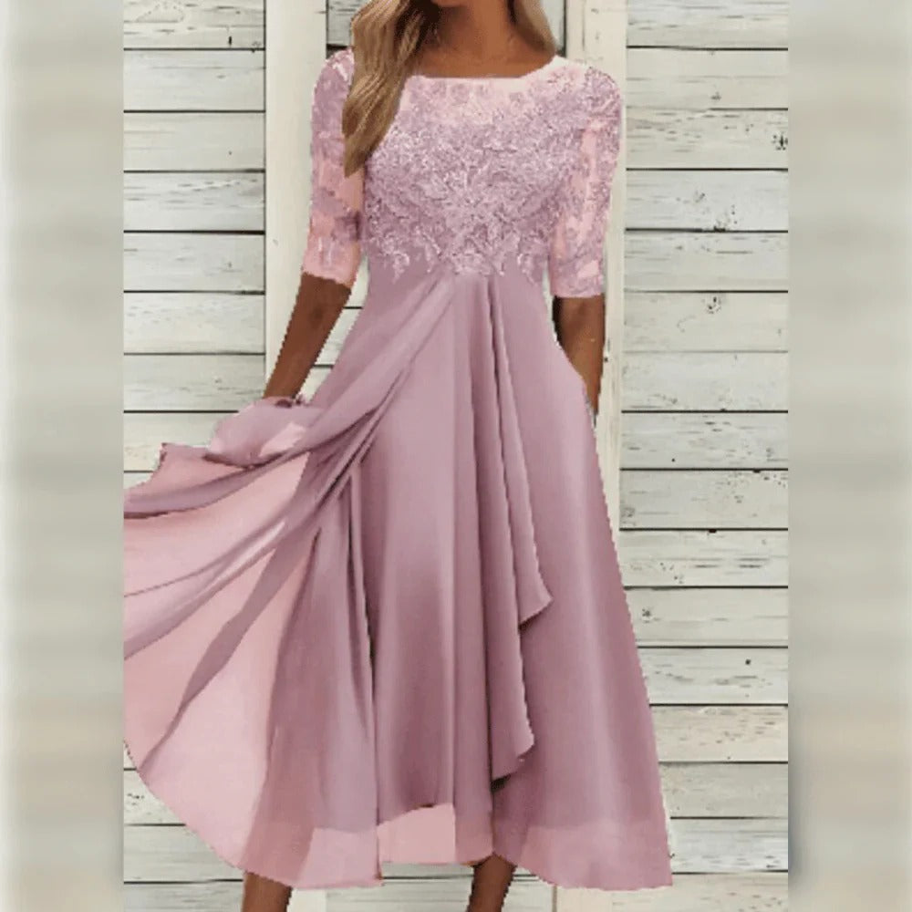 Robe Élégante Pour Femmes Amawinc Confortable Et Polyvalente Corsage En Dentelle Et Jupe Fluide Pour Occasions Spéciales