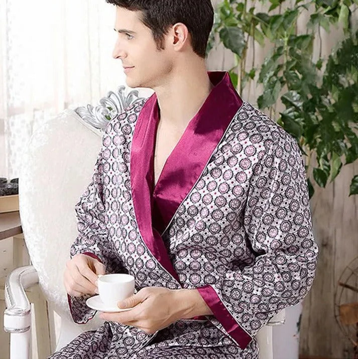 Amawinc Kimono Robe Pour Homme À Motifs Léger Pour Détente Confort Décontracté Et Élégance
