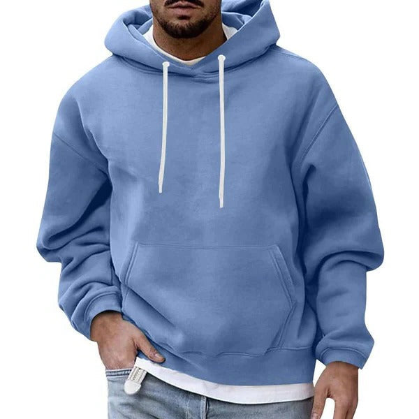 Sweat À Capuche Homme Avec Poche Frontale Capuche À Cordon Confort Décontracté Bleu Clair Par Amawinc